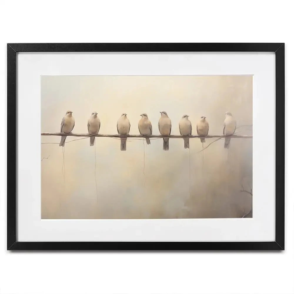Neutral Doves Framed Art Print Neutral Doves Framed Art Print wall art product Arlington Prints - Independent