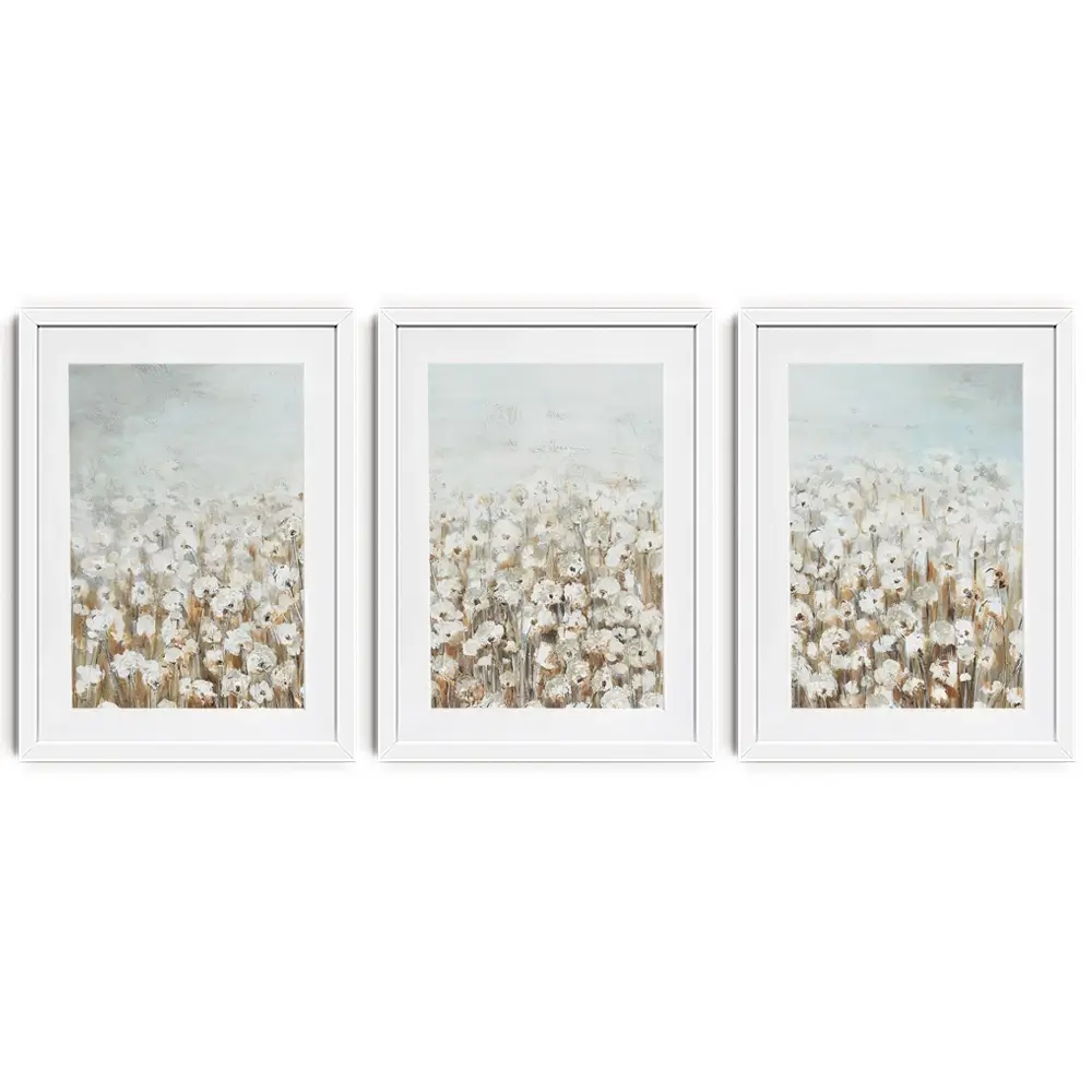 Neutral Florals Framed Art Print Trio Neutral Florals Framed Art Print Trio wall art product CHENYU ARTS / Shutterstock