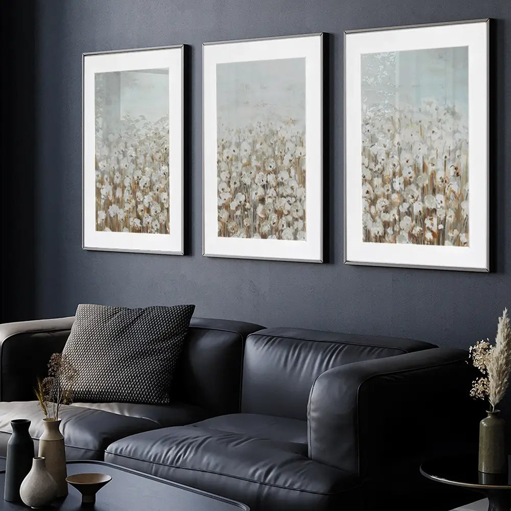 Neutral Florals Framed Art Print Trio Neutral Florals Framed Art Print Trio wall art product CHENYU ARTS / Shutterstock