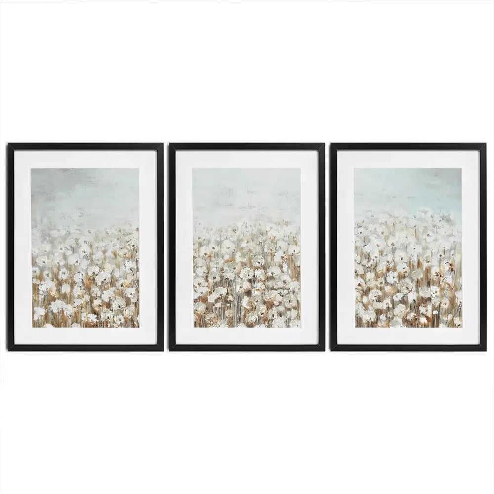Neutral Florals Framed Art Print Trio Neutral Florals Framed Art Print Trio wall art product CHENYU ARTS / Shutterstock