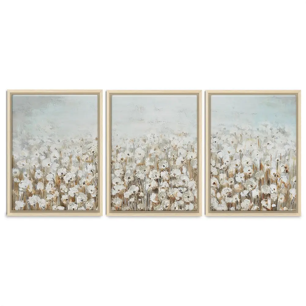 Neutral Florals Trio Canvas Print Neutral Florals Trio Canvas Print wall art product CHENYU ARTS / Shutterstock