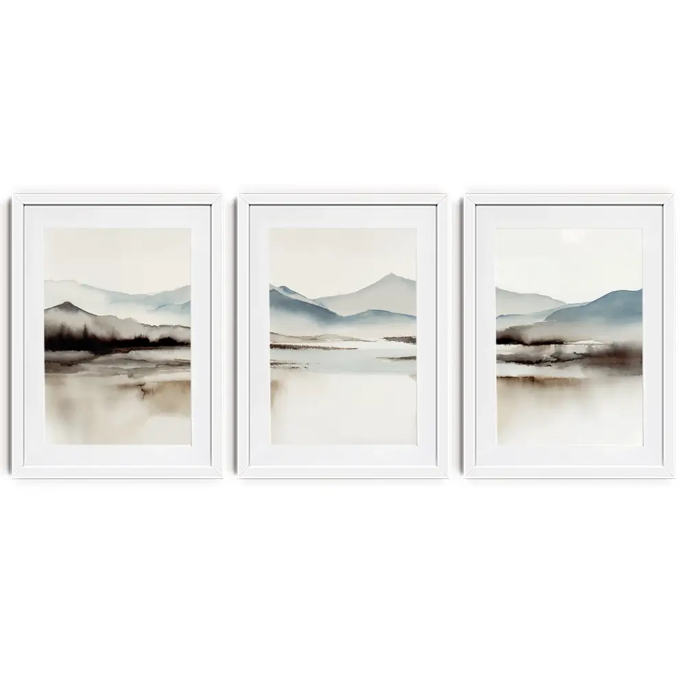 Neutral Land Framed Art Print Trio Neutral Land Framed Art Print Trio wall art product IAmHomeStudio
