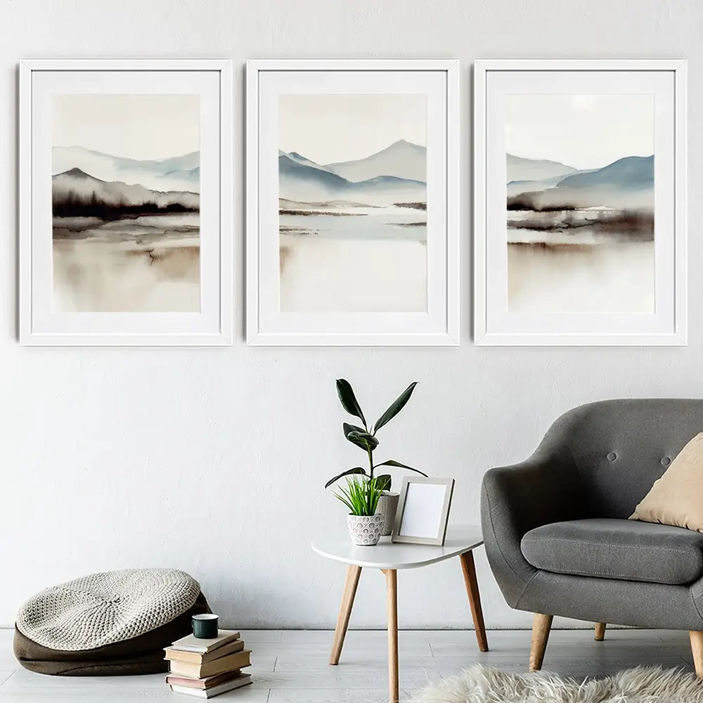 Neutral Land Framed Art Print Trio Neutral Land Framed Art Print Trio wall art product IAmHomeStudio