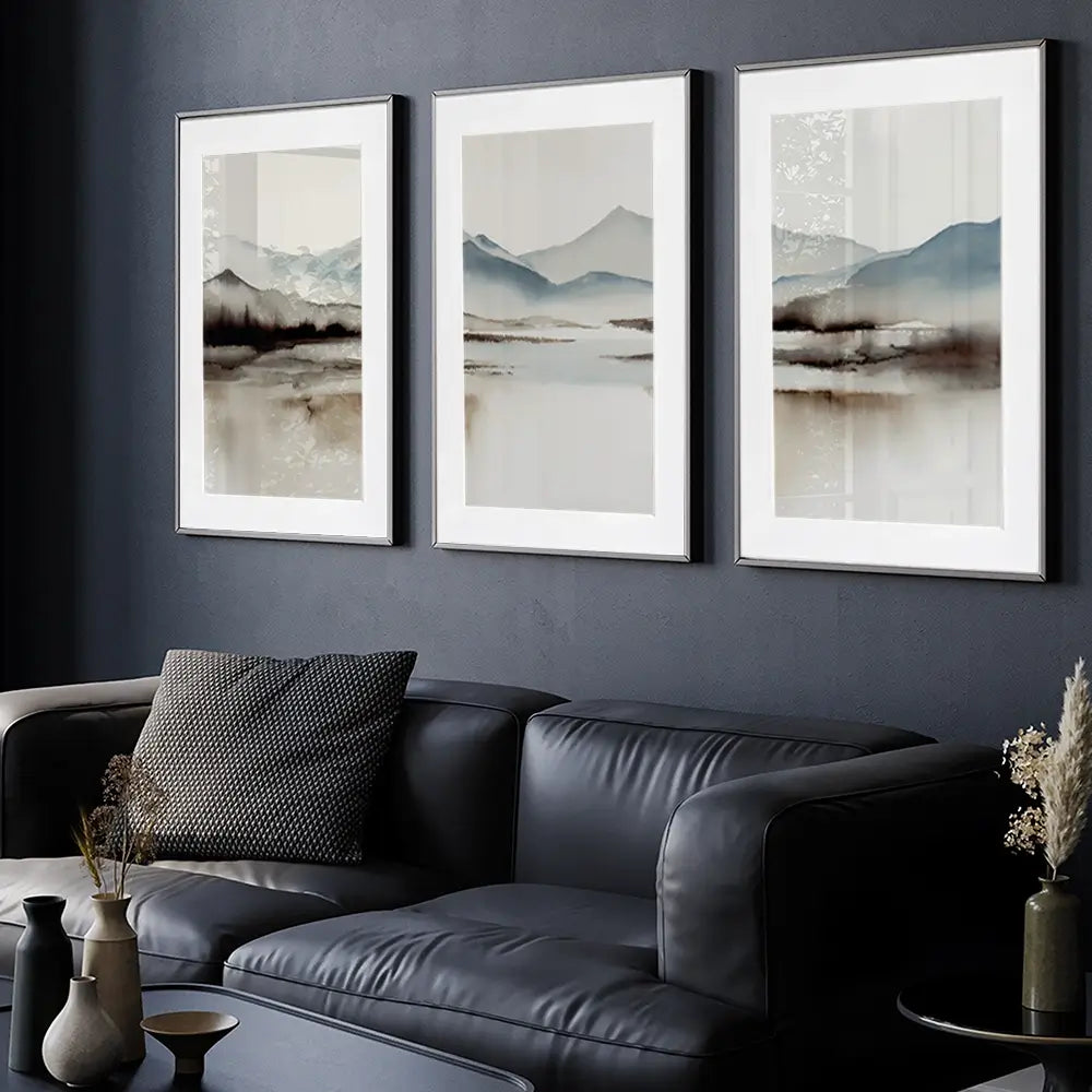 Neutral Land Framed Art Print Trio Neutral Land Framed Art Print Trio wall art product IAmHomeStudio