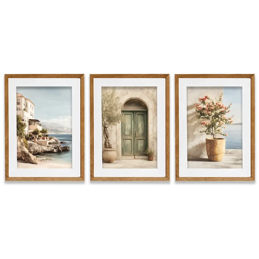 Neutral Mediterranean Framed Art Print Trio Neutral Mediterranean Framed Art Print Trio wall art product IAmHomeStudio
