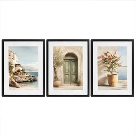 Neutral Mediterranean Framed Art Print Trio Neutral Mediterranean Framed Art Print Trio wall art product IAmHomeStudio