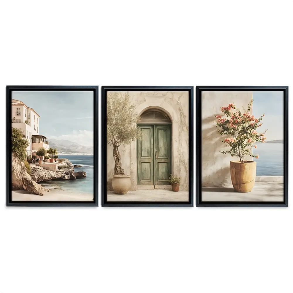 Neutral Mediterranean Trio Canvas Print Neutral Mediterranean Trio Canvas Print wall art product IAmHomeStudio