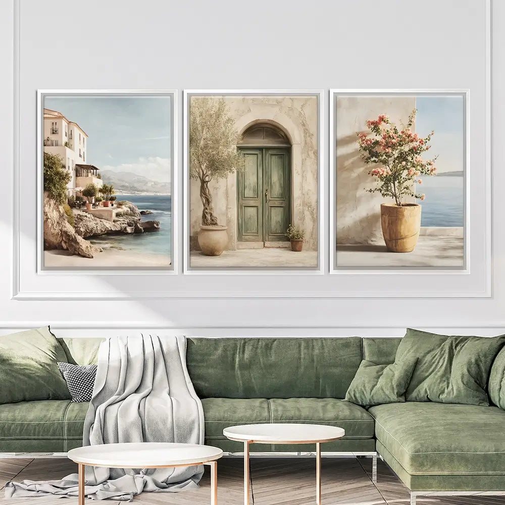 Neutral Mediterranean Trio Canvas Print Neutral Mediterranean Trio Canvas Print wall art product IAmHomeStudio