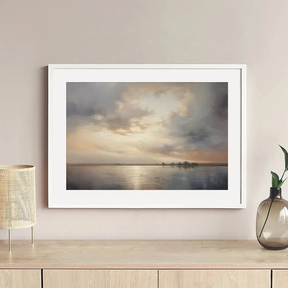 Neutral Stormy Sky Framed Art Print Neutral Stormy Sky Framed Art Print wall art product Arlington Prints - Independent
