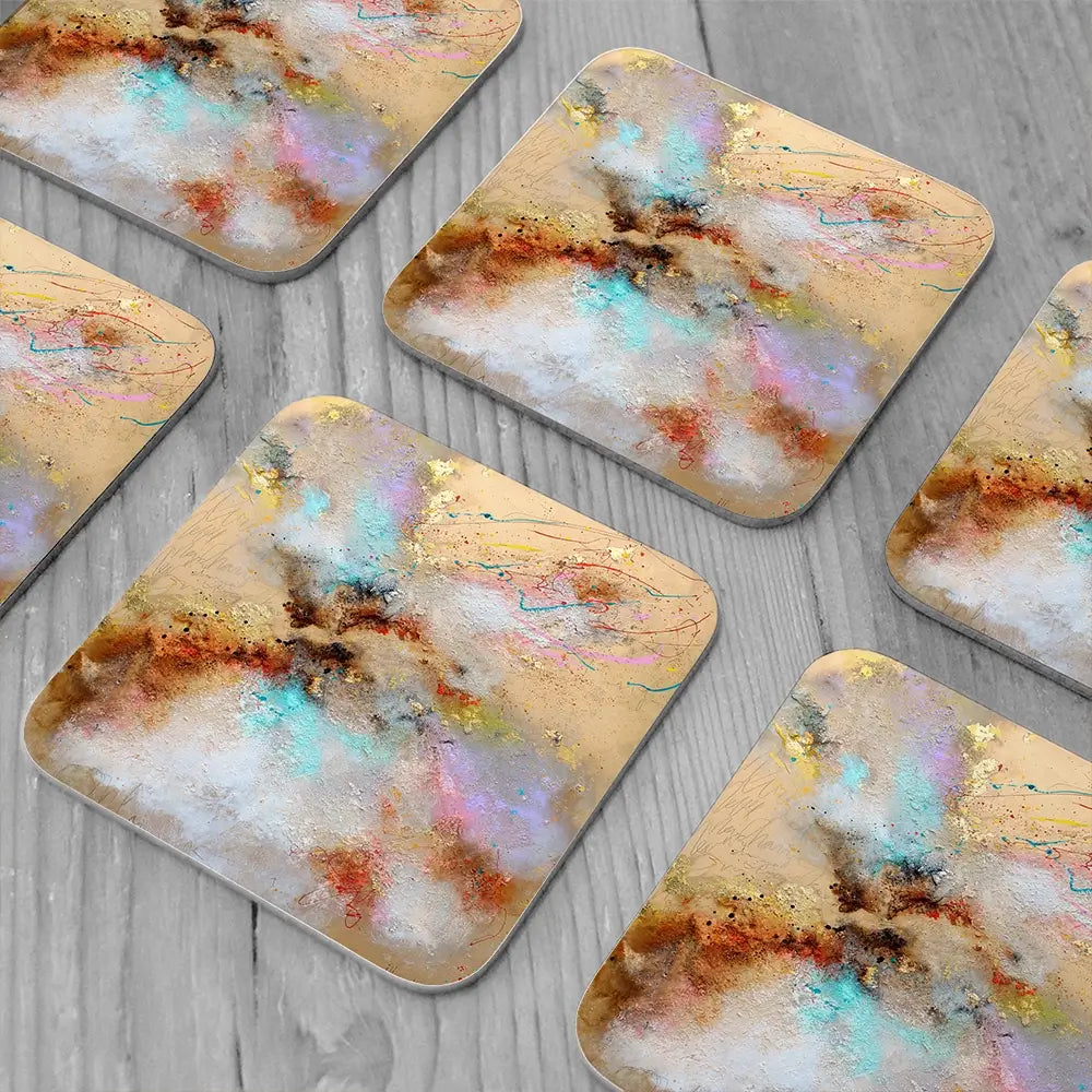 Never Change Coaster Set Rainbow Soul Tree Coaster Set | Rainbow Soul Tree Art Coasters wall art product Studio Paint-Ing