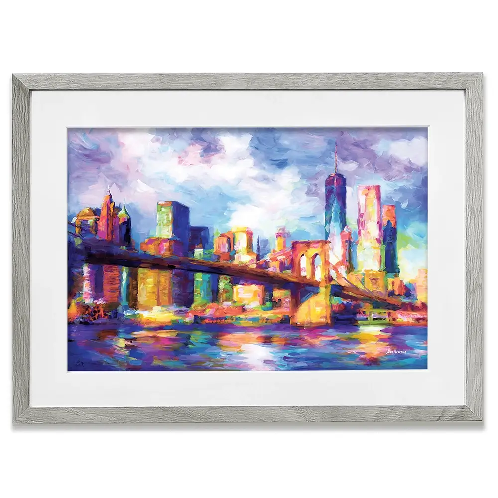 New York City Impressions Framed Art Print New York City Impressions Framed Art Print wall art product Leon Devenice