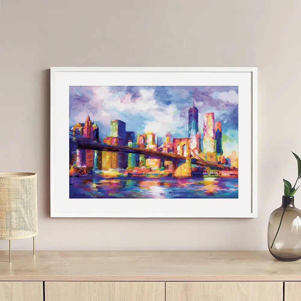 New York City Impressions Framed Art Print New York City Impressions Framed Art Print wall art product Leon Devenice