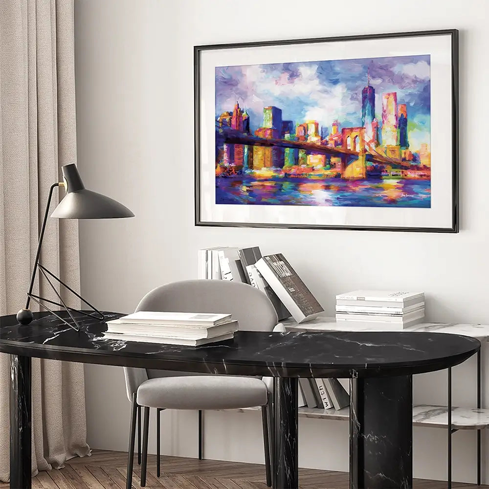 New York City Impressions Framed Art Print New York City Impressions Framed Art Print wall art product Leon Devenice