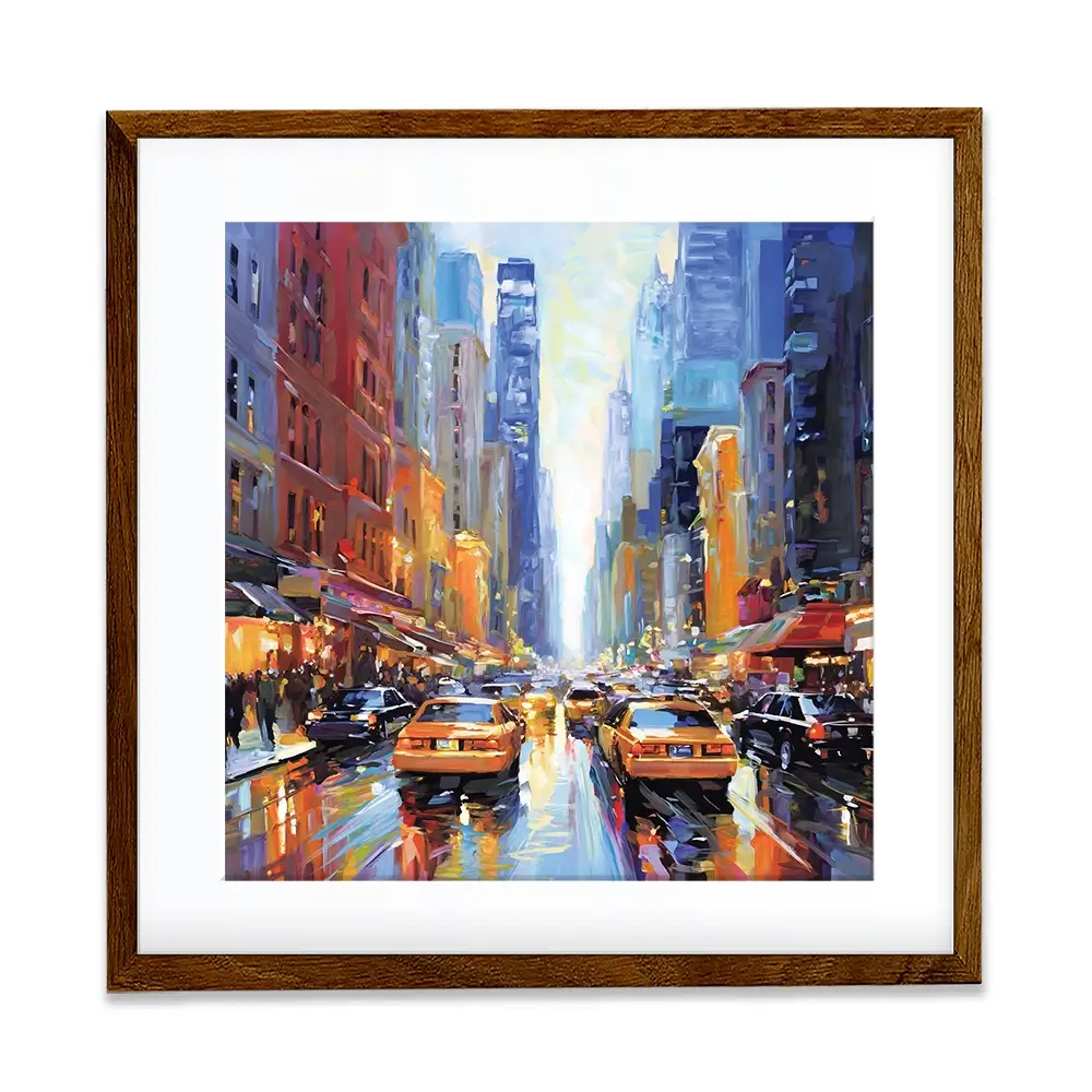 New York City Square Framed Art Print New York City Square Framed Art Print wall art product Leon Devenice