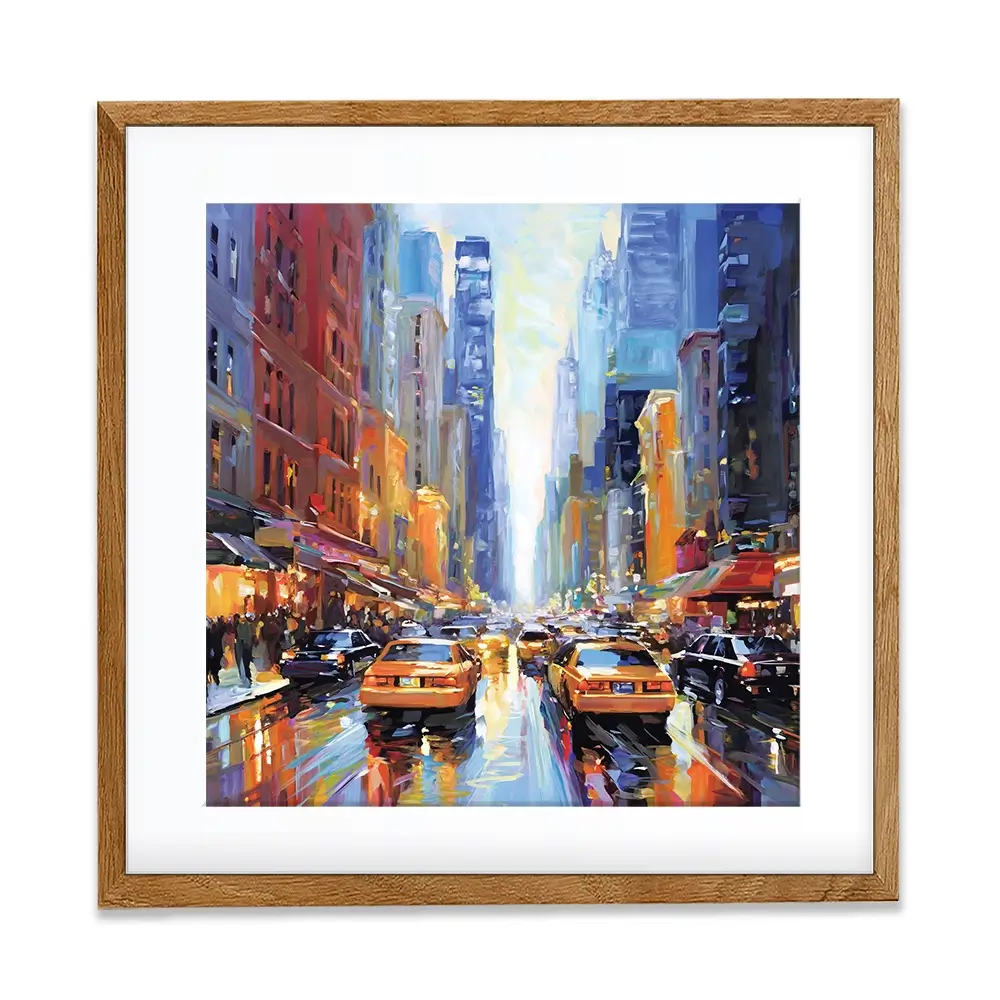 New York City Square Framed Art Print New York City Square Framed Art Print wall art product Leon Devenice