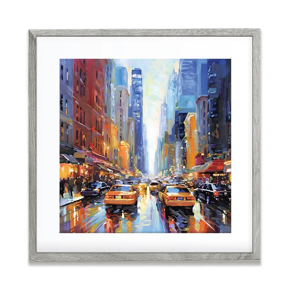 New York City Square Framed Art Print New York City Square Framed Art Print wall art product Leon Devenice