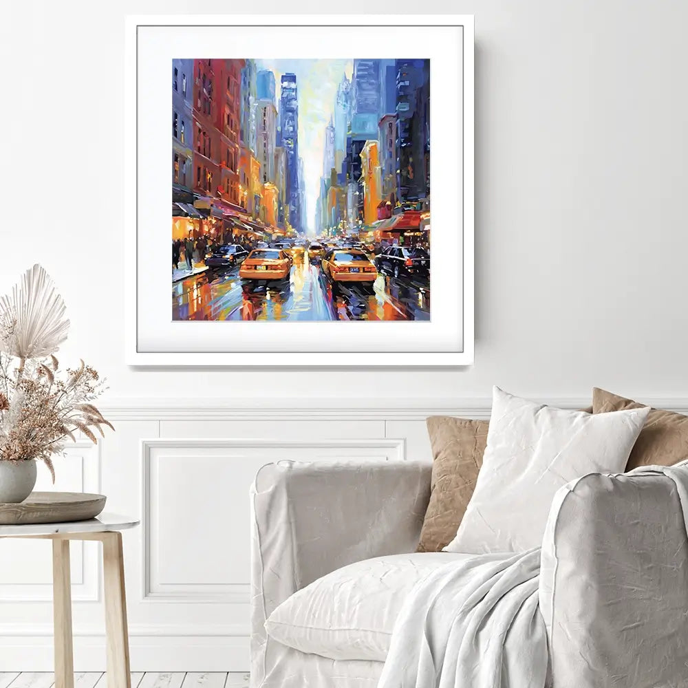 New York City Square Framed Art Print New York City Square Framed Art Print wall art product Leon Devenice
