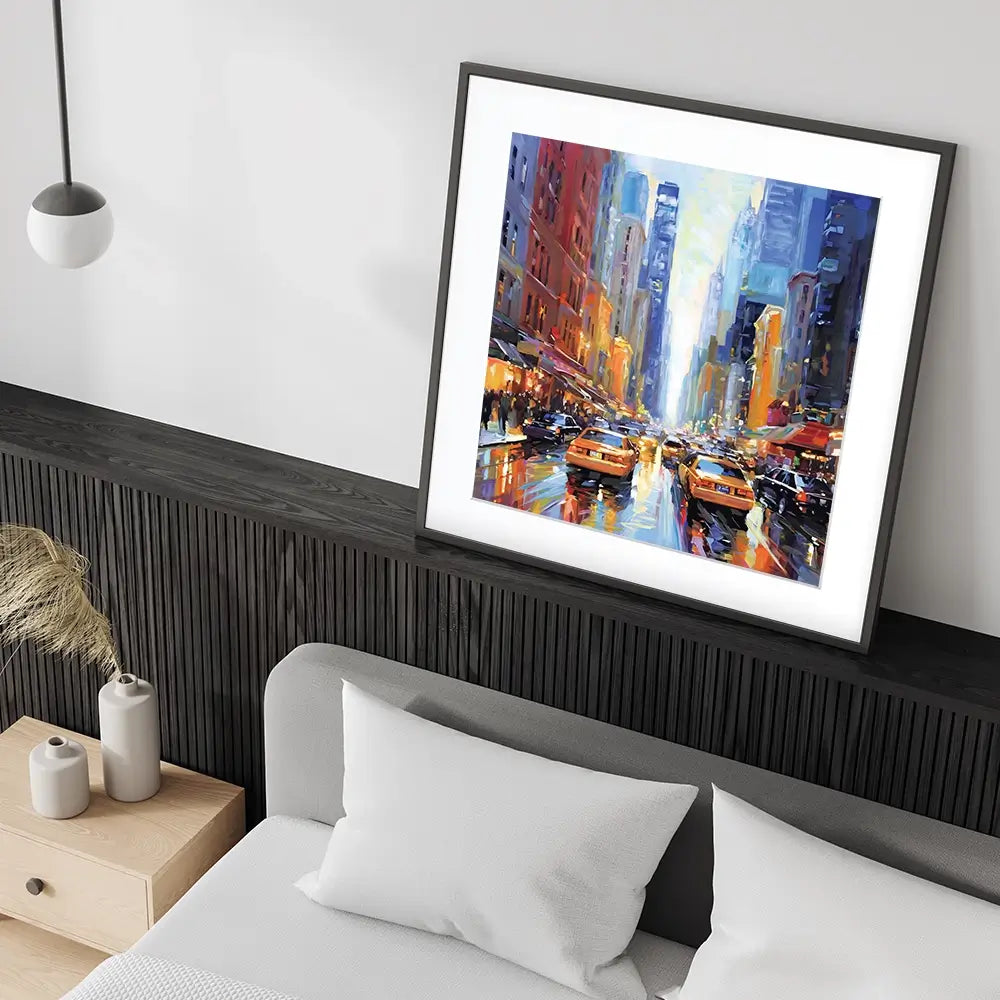 New York City Square Framed Art Print New York City Square Framed Art Print wall art product Leon Devenice