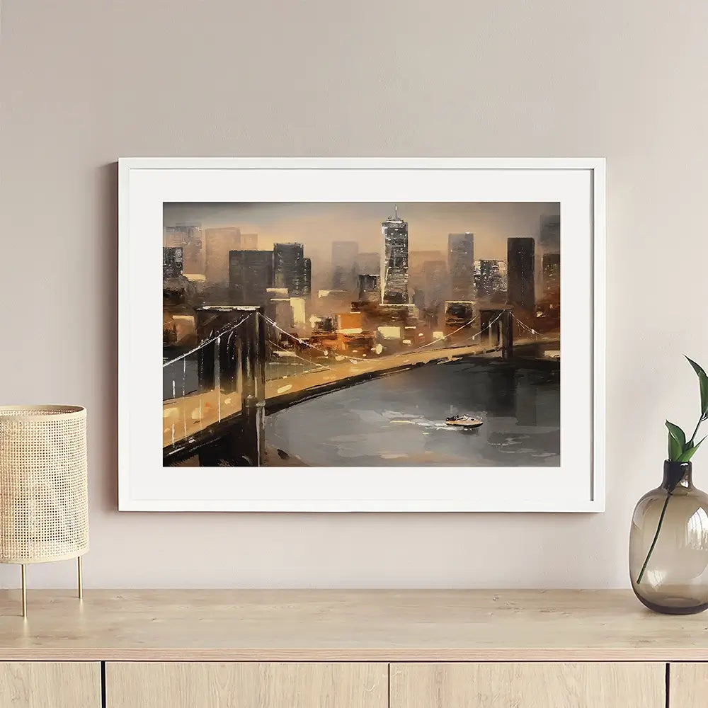New York From Afar Framed Art Print New York From Afar Framed Art Print wall art product lisima / Shutterstock
