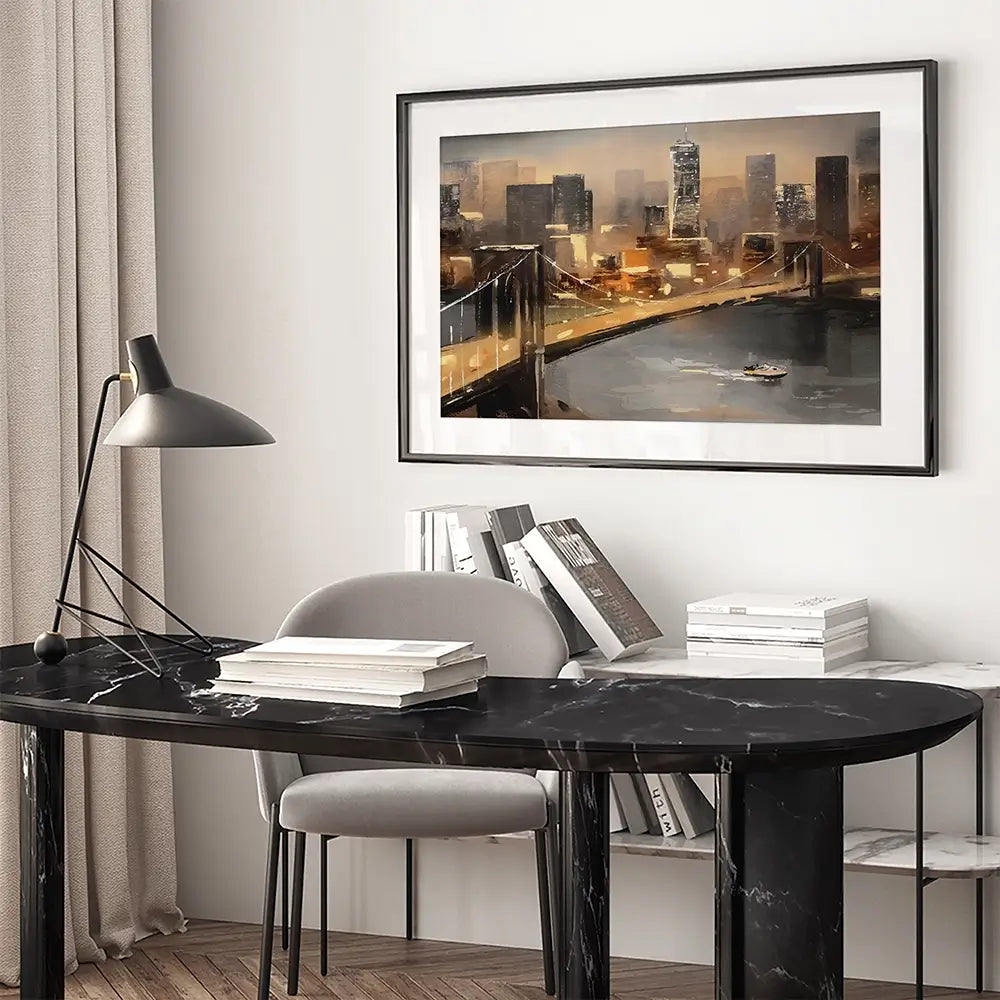 New York From Afar Framed Art Print New York From Afar Framed Art Print wall art product lisima / Shutterstock