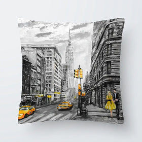 New York In Grey And Yellow Cushion New York In Grey And Yellow Cushion wall art product lisima / Shutterstock