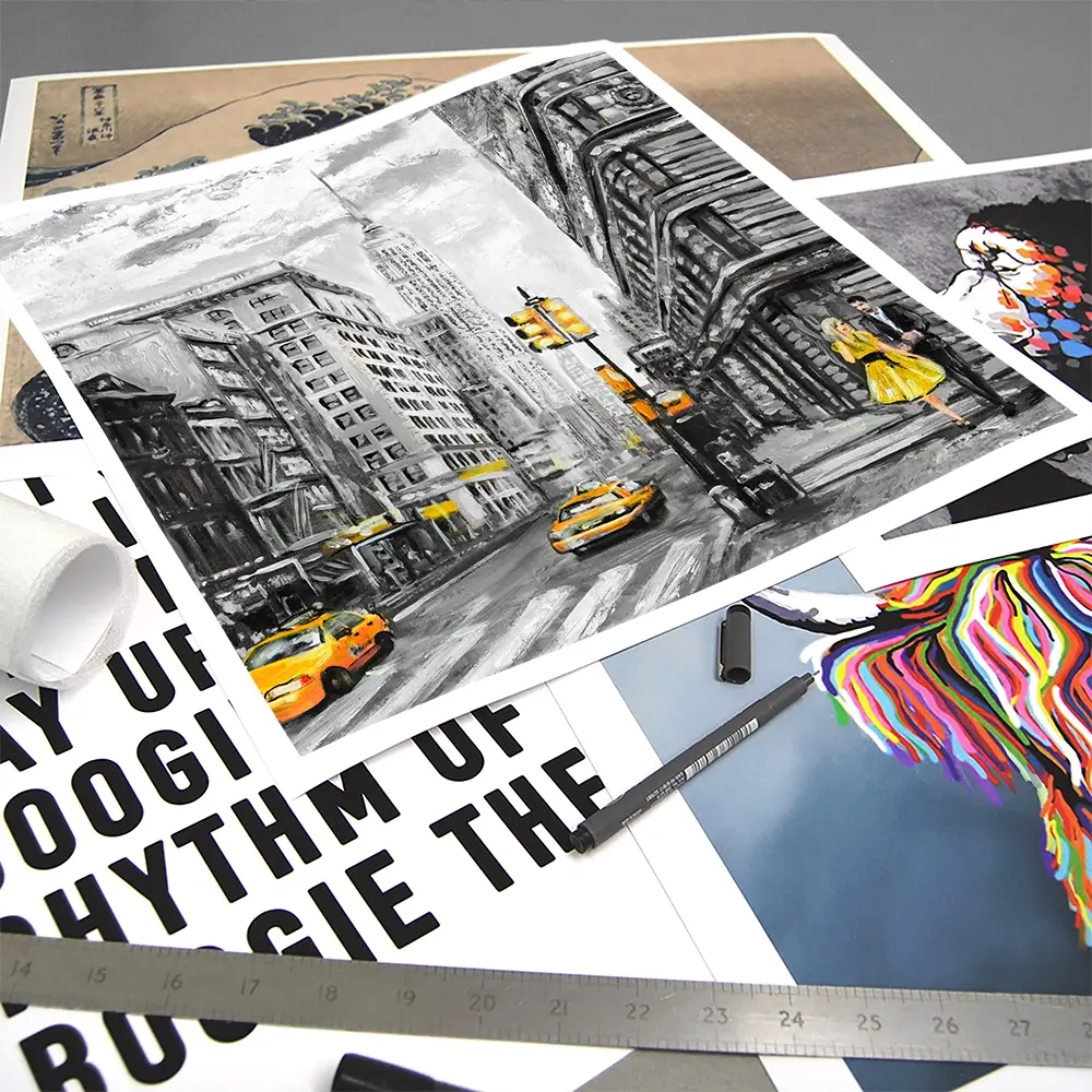 New York In Grey And Yellow Square Art Print New York In Grey And Yellow Square Art Print wall art product lisima / Shutterstock