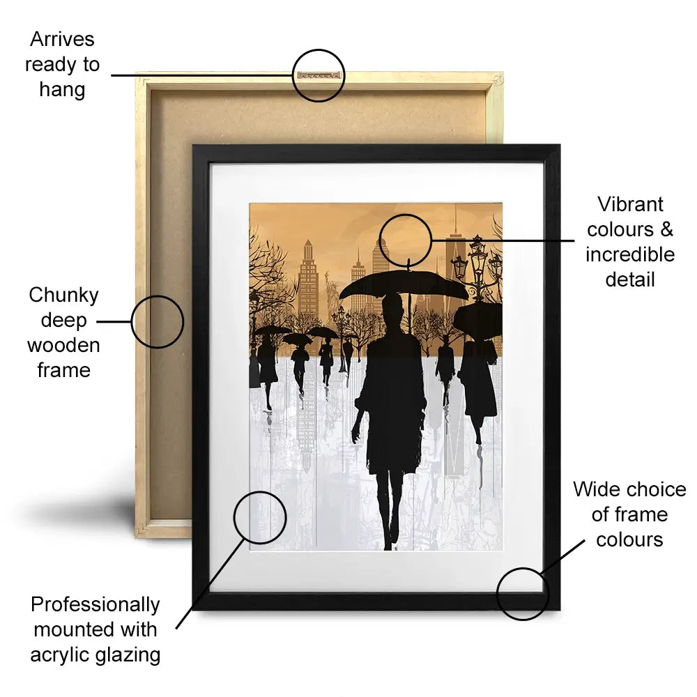 New York Umbrellas Framed Art Print New York Umbrellas Framed Art Print wall art product isaxar / Shutterstock