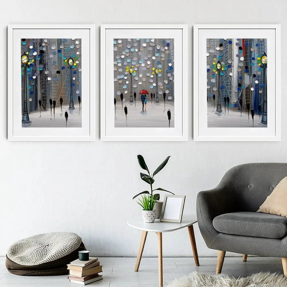 Night City Park Framed Art Print Trio Night City Park Framed Art Print Trio wall art product Ekaterina Ermilkina