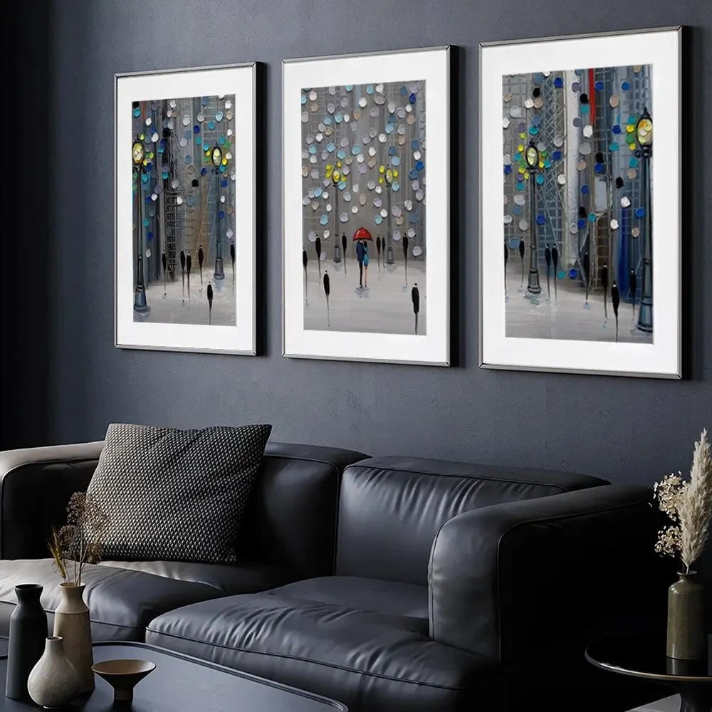 Night City Park Framed Art Print Trio Night City Park Framed Art Print Trio wall art product Ekaterina Ermilkina