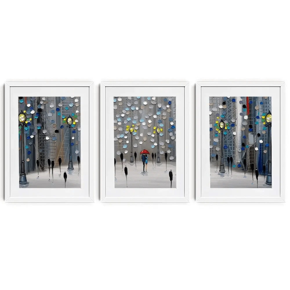 Night City Park Framed Art Print Trio Night City Park Framed Art Print Trio wall art product Ekaterina Ermilkina