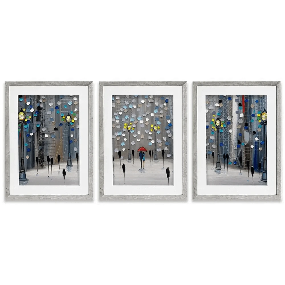 Night City Park Framed Art Print Trio Night City Park Framed Art Print Trio wall art product Ekaterina Ermilkina