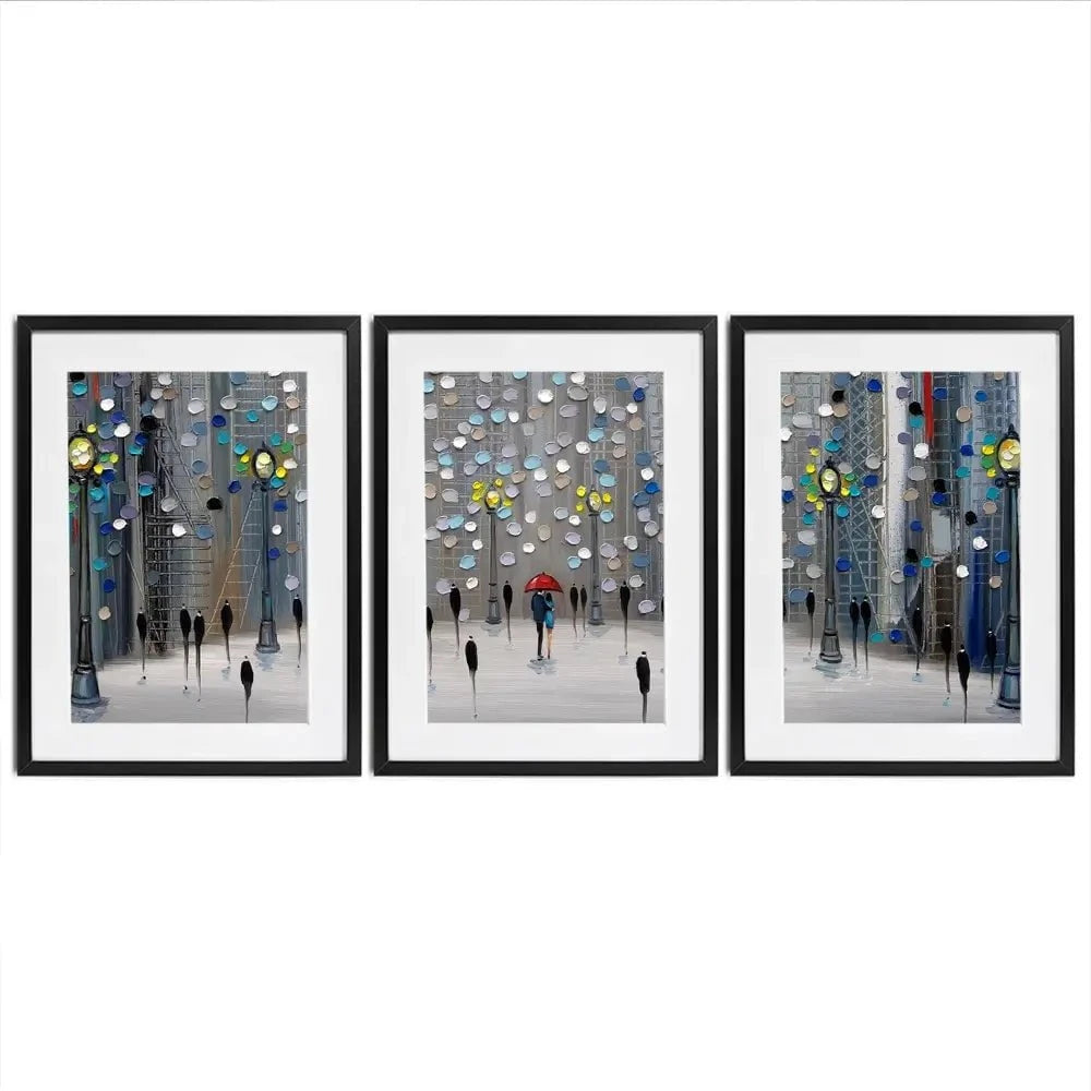 Night City Park Framed Art Print Trio Night City Park Framed Art Print Trio wall art product Ekaterina Ermilkina
