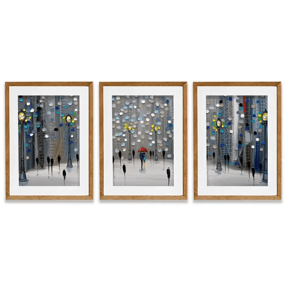 Night City Park Framed Art Print Trio Night City Park Framed Art Print Trio wall art product Ekaterina Ermilkina