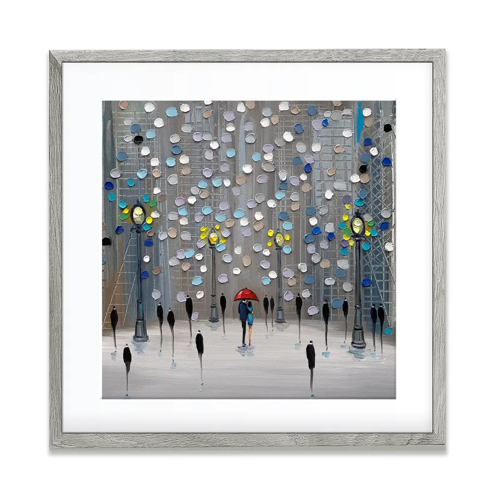 Night City Park Square Framed Art Print Night City Park Square Framed Art Print wall art product Ekaterina Ermilkina