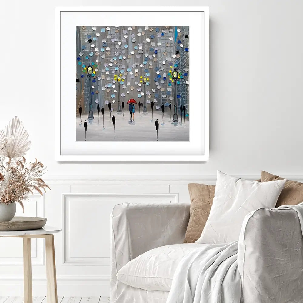 Night City Park Square Framed Art Print Night City Park Square Framed Art Print wall art product Ekaterina Ermilkina