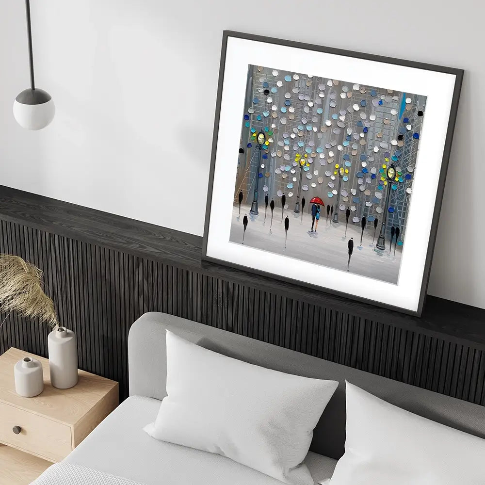 Night City Park Square Framed Art Print Night City Park Square Framed Art Print wall art product Ekaterina Ermilkina