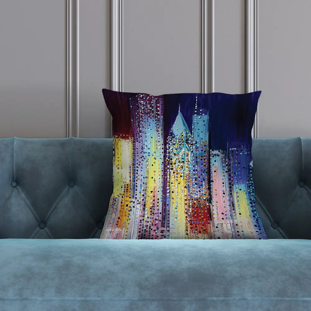 Night Skyline Cushion Night Skyline Cushion wall art product Art Print Shop
