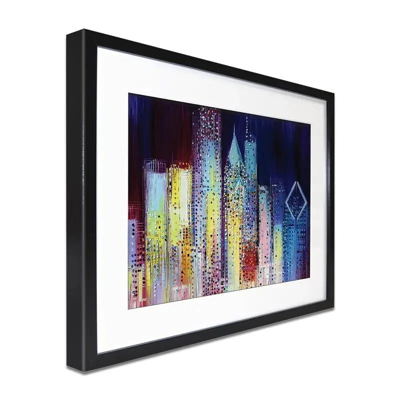 Night Skyline Framed Art Print Night Skyline Framed Art Print wall art product Ekaterina Ermilkina