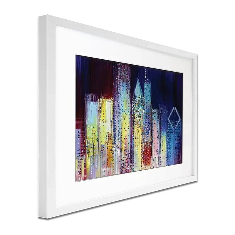 Night Skyline Framed Art Print Night Skyline Framed Art Print wall art product Ekaterina Ermilkina