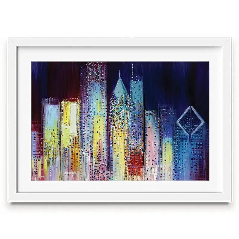 Night Skyline Framed Art Print Night Skyline Framed Art Print wall art product Ekaterina Ermilkina