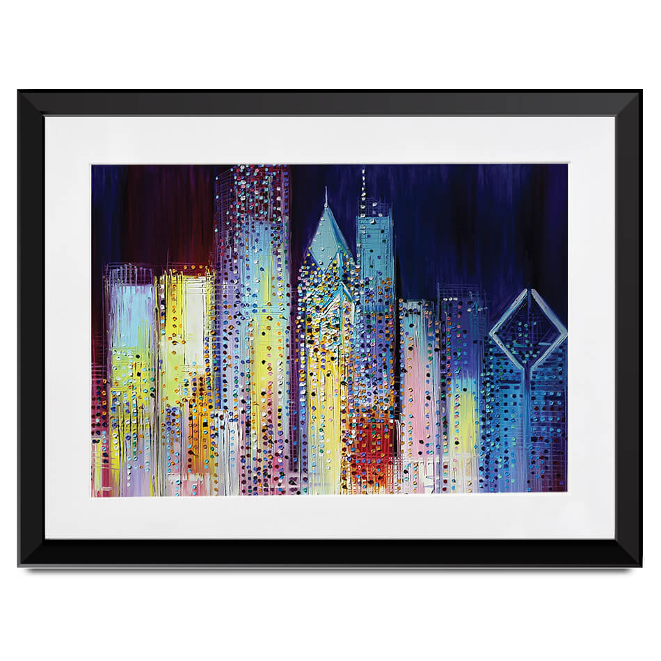 Night Skyline Framed Art Print Night Skyline Framed Art Print wall art product Ekaterina Ermilkina