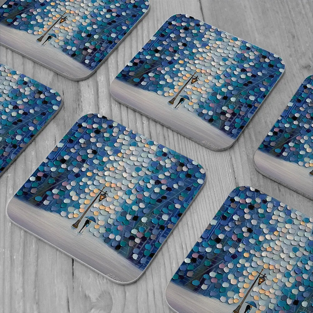 Night Stroll Coaster Set Night Stroll Coaster Set wall art product Ekaterina Ermilkina