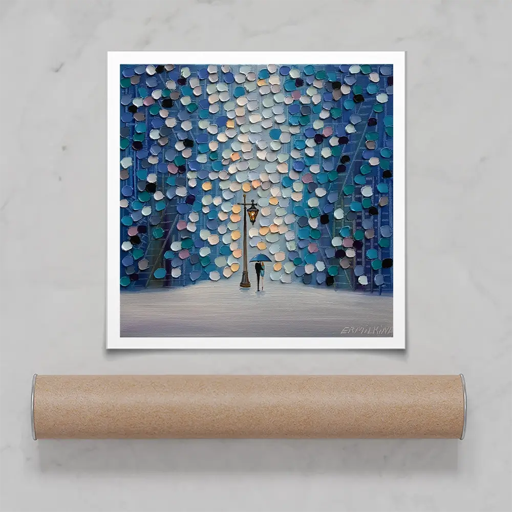 Night Stroll Square Art Print Night Stroll Square Art Print wall art product Ekaterina Ermilkina