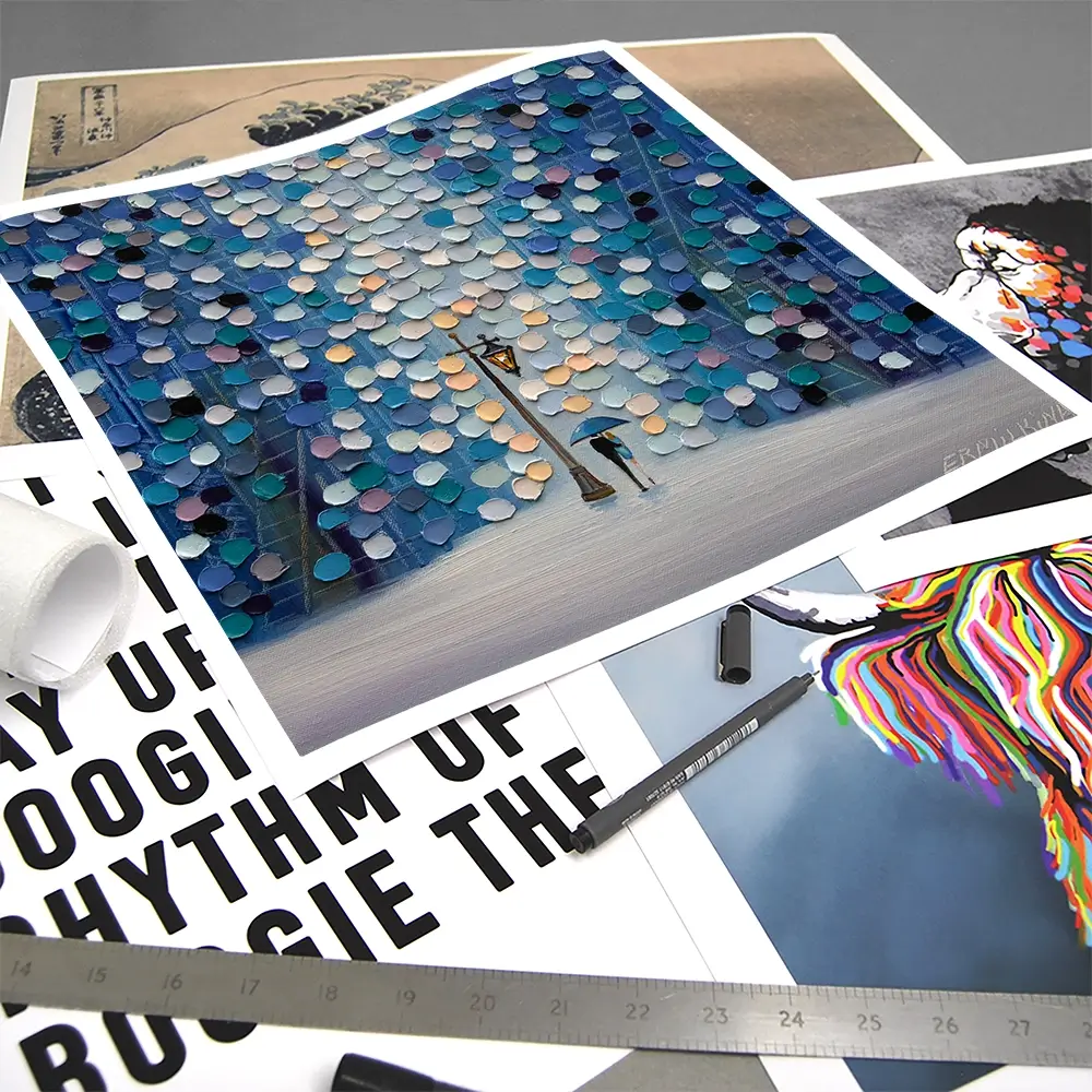 Night Stroll Square Art Print Night Stroll Square Art Print wall art product Ekaterina Ermilkina