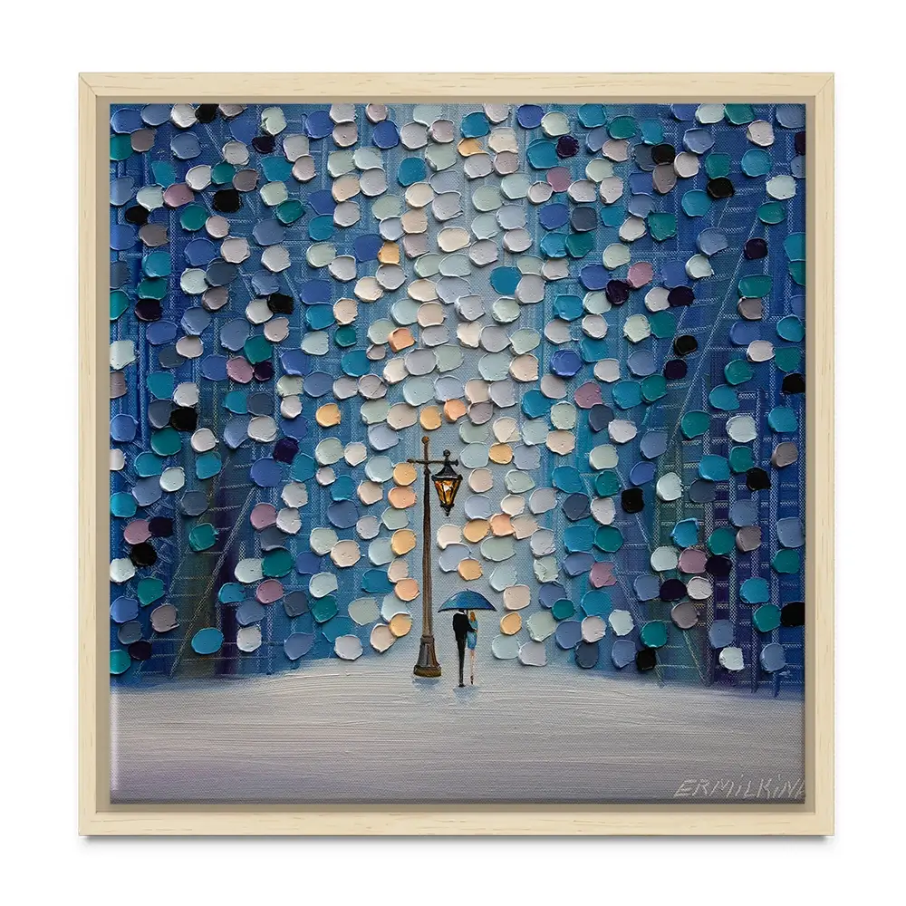 Night Stroll Square Canvas Print Night Stroll Square Canvas Print wall art product Ekaterina Ermilkina