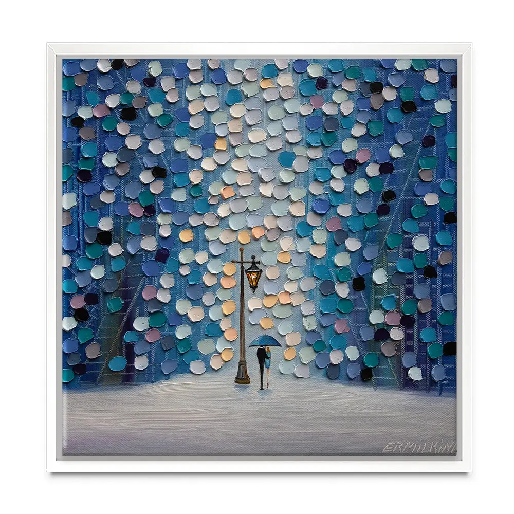 Night Stroll Square Canvas Print Night Stroll Square Canvas Print wall art product Ekaterina Ermilkina