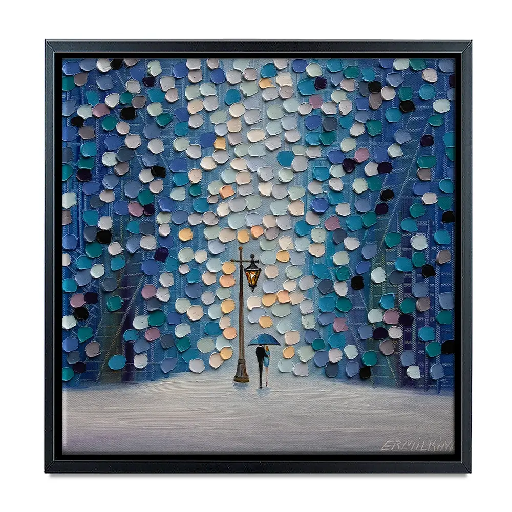 Night Stroll Square Canvas Print Night Stroll Square Canvas Print wall art product Ekaterina Ermilkina