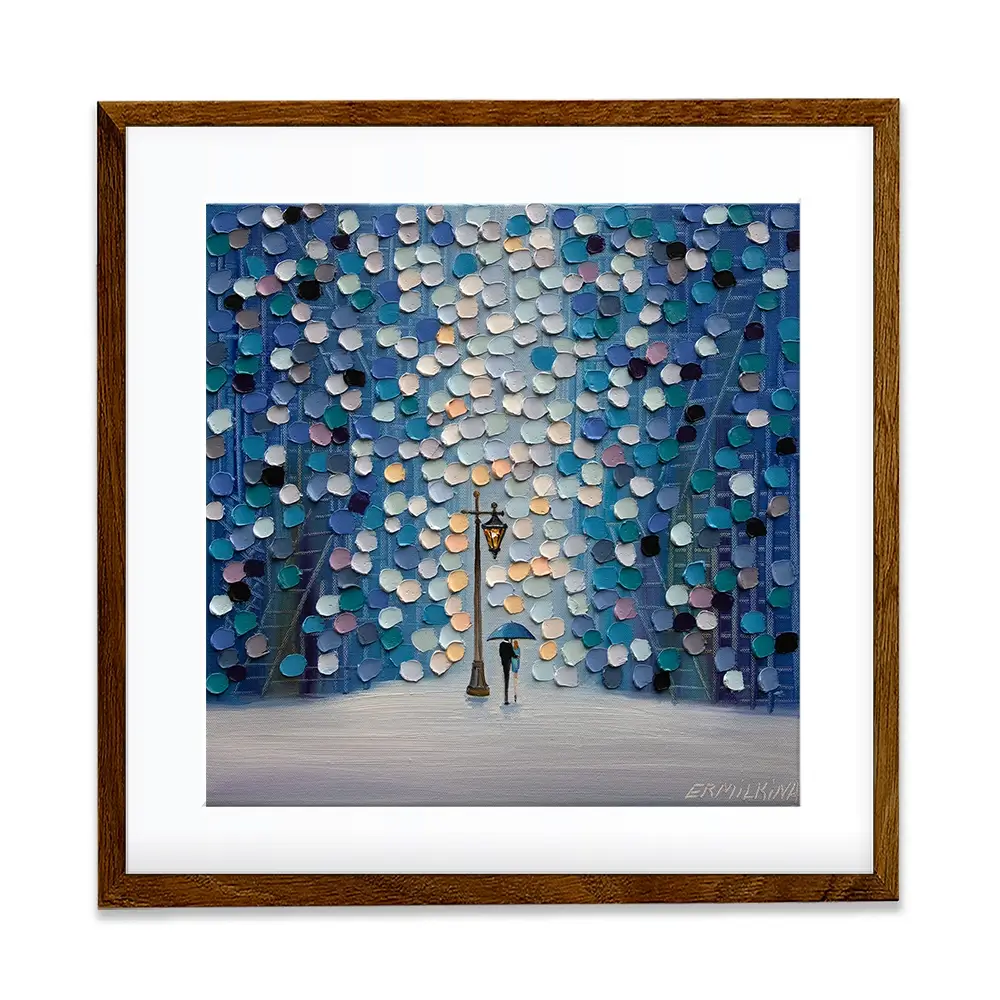 Night Stroll Square Framed Art Print Night Stroll Square Framed Art Print wall art product Ekaterina Ermilkina