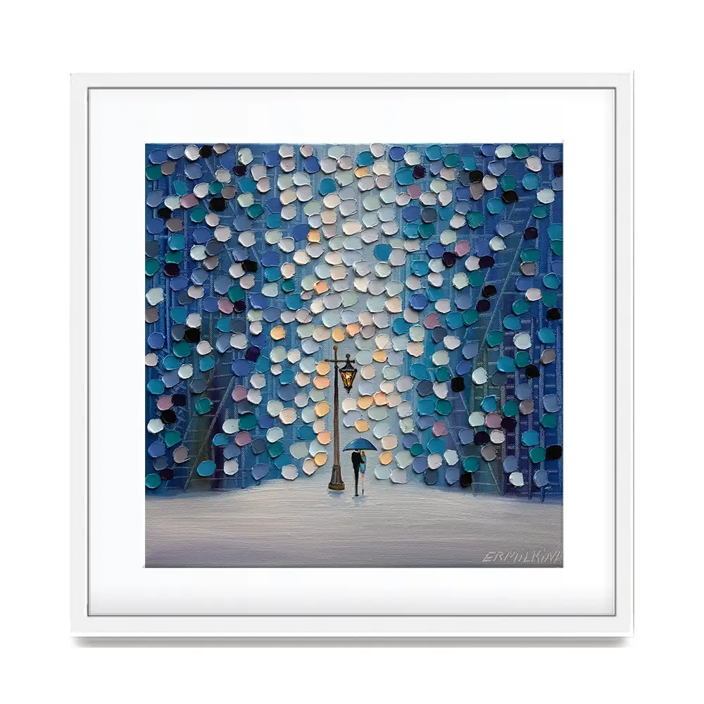 Night Stroll Square Framed Art Print Night Stroll Square Framed Art Print wall art product Ekaterina Ermilkina