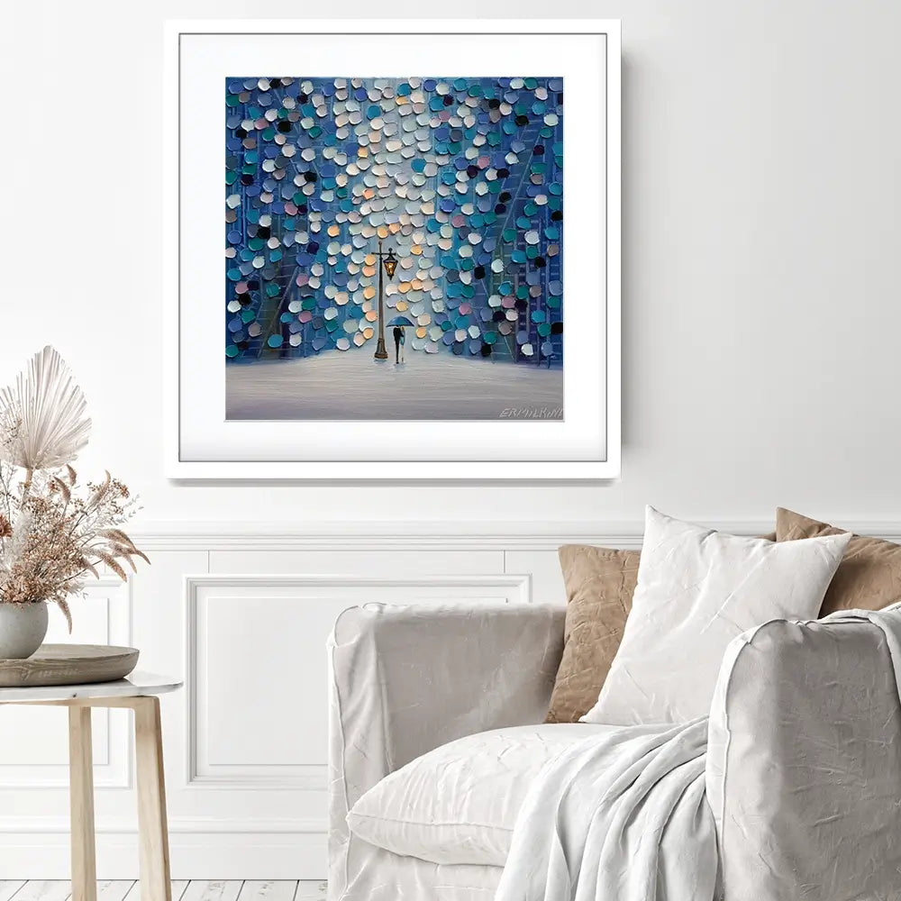 Night Stroll Square Framed Art Print Night Stroll Square Framed Art Print wall art product Ekaterina Ermilkina